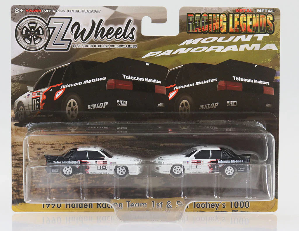 1:64 Bathurst Twin Set 1990 Bathurst 1000 Winner #16 & Fifth Place #7 HRT VL Commodore